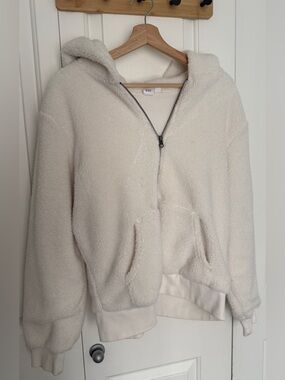 GAP Cream Sherpa Zip Hoodie